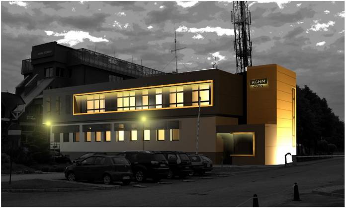Wizualizacja budynku KGHM w Lubiniu - po modernizacji
